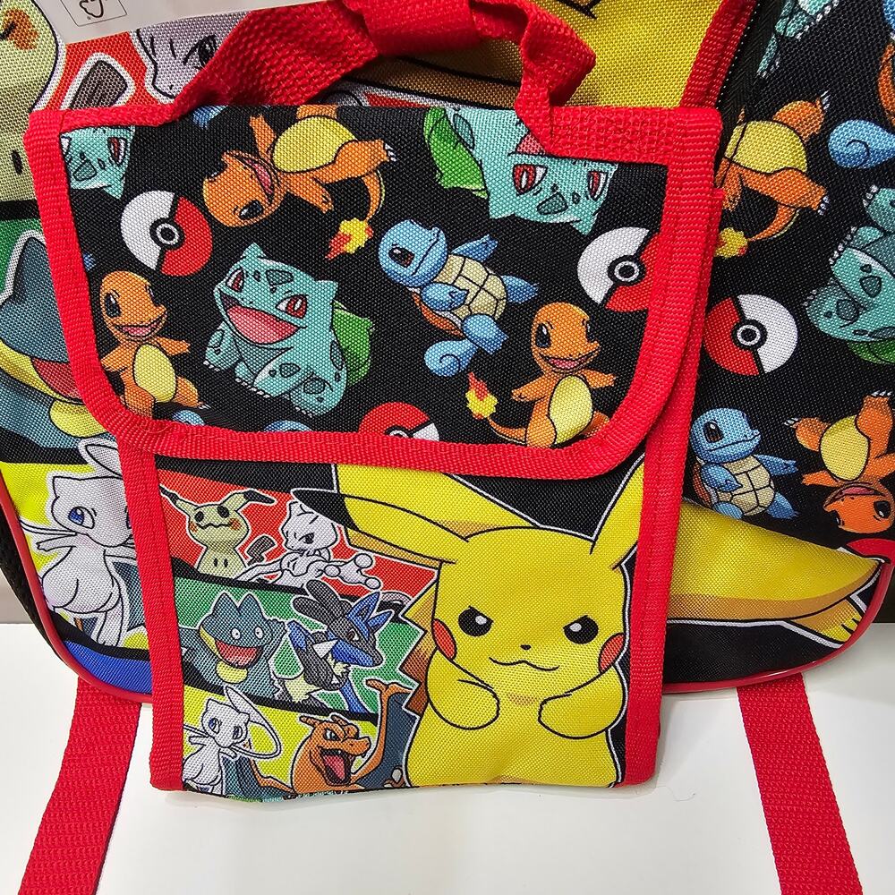 Pokemon 5 pc Backpack Set Tossed Charecter Design NWT - Picture 3 of 7